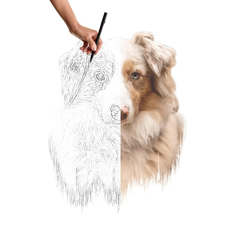 Handgezeichnetes Haustierportrait als Bilddatei