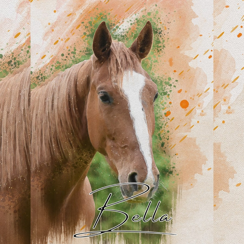 Handgezeichnetes Pferdeportrait als Bilddatei